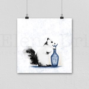 Squirrel with shampoo bottle