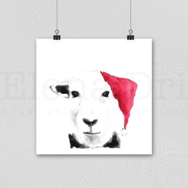 Christmas Sheep Portrait