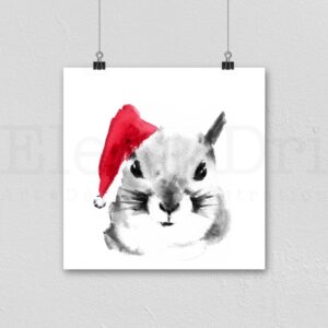 Christmas Squirrel Portrait